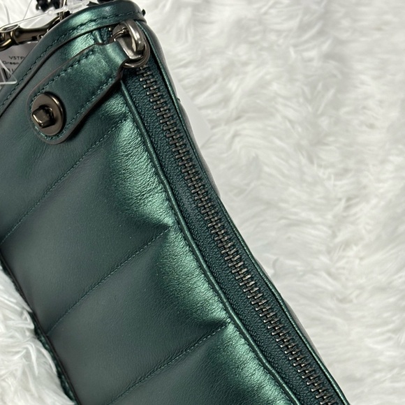 NEW/NWT COACH Quilted Swinger 20 - Metallic Dark Green - Picture 5 of 16